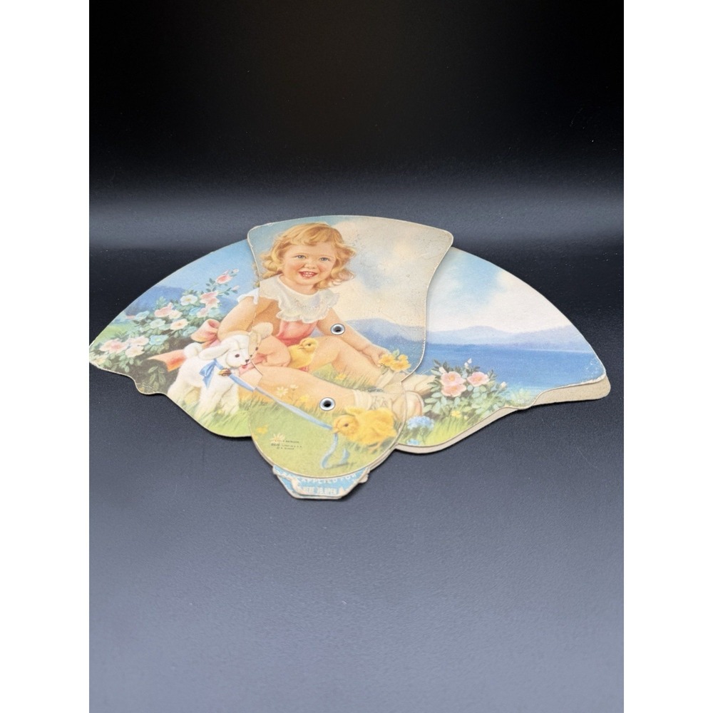 Wheelan Funeral Home Rock Island Advertising‎ Folding Fan Little Girl Chicks